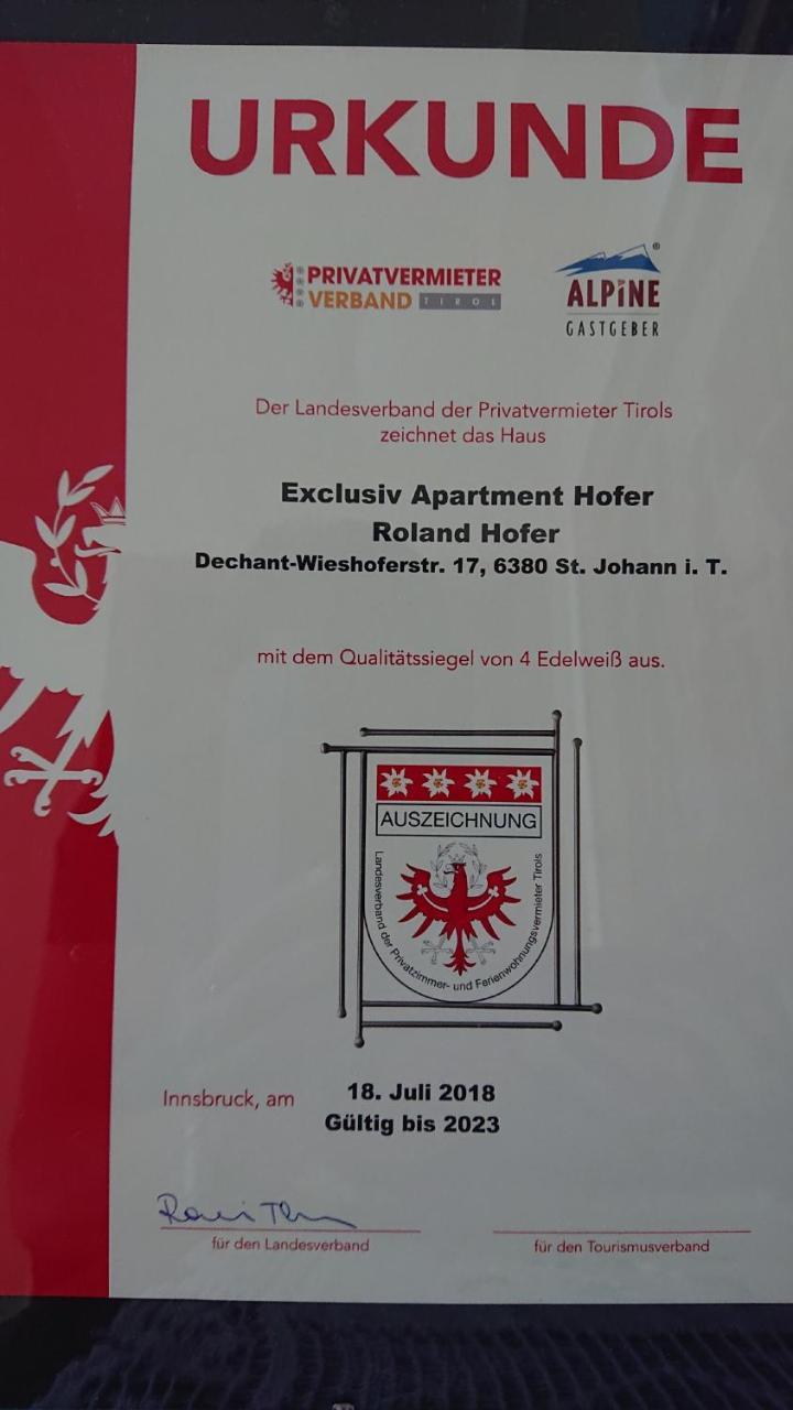 Exklusiv Apartment Hofer St. Johann in Tirol Kültér fotó